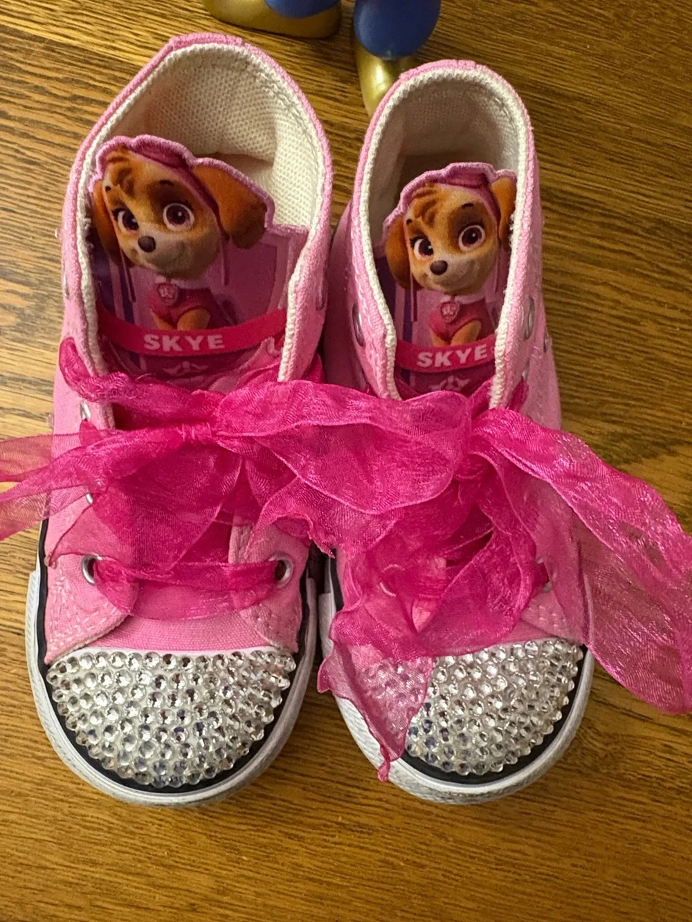 Converse pink high tops X Skye from paw patrol. Toddler/little kid 7.